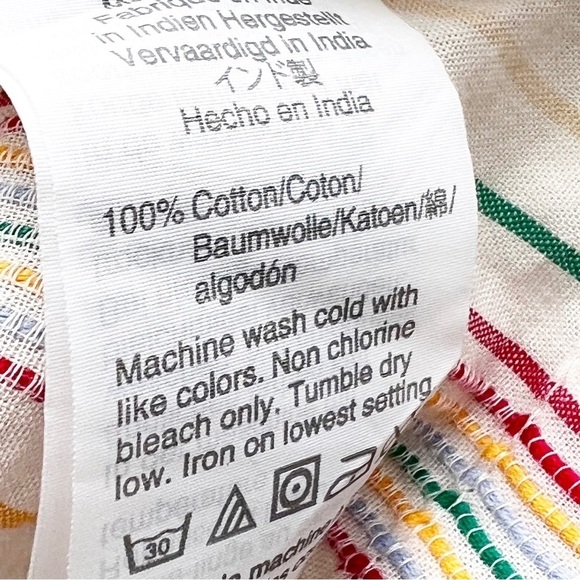 2/25 MADEWELL Rainbow Stripes Cami Top Tank Button Front Shirt Tuck Summer M - Picture 5 of 5